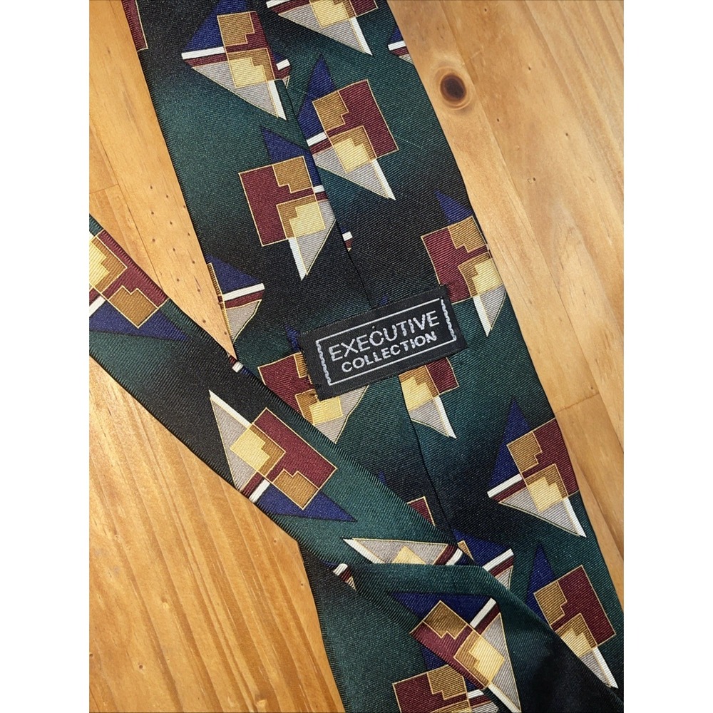 Executive Collection Necktie Men Green‎ Geometric Wedding Business Resort